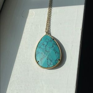 Chloe + Isabel long necklace with turquoise drop
